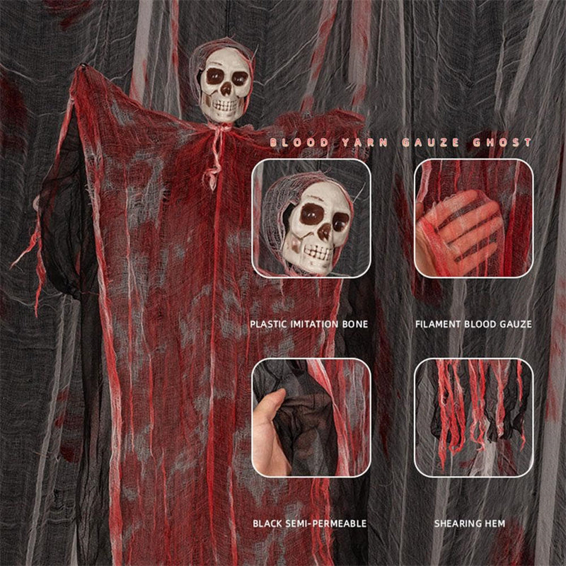 Halloween Hanging Ghost Pendant Dyed Blood Horror Skull Pendants For