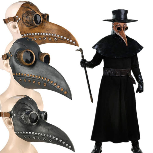 Funny Medieval Steampunk Plague Doctor Bird Mask Latex Punk Cosplay