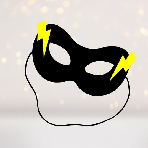 SUPER Hero Felt Costume Mask, Lightning Bolt Costume Mask