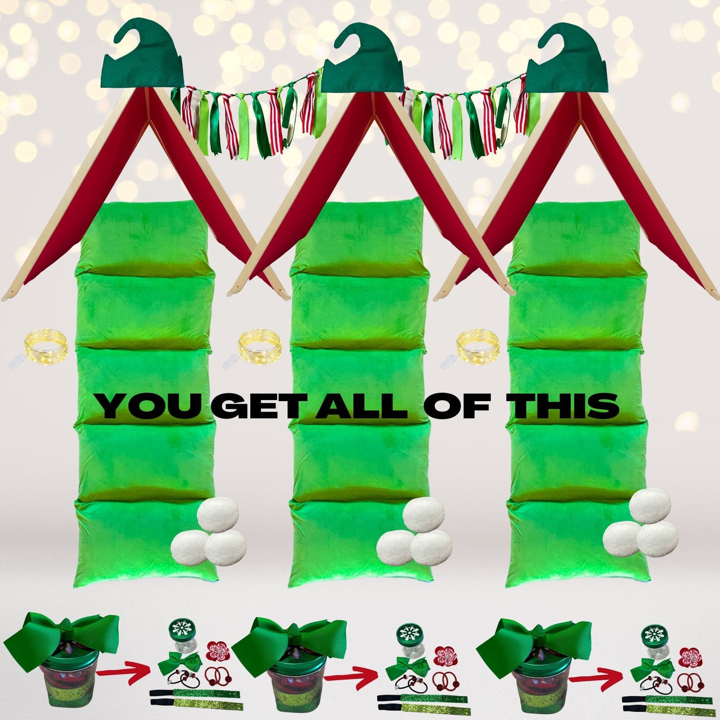 Little Elf Christmas Sleepover Set, Christmas Party Decorations