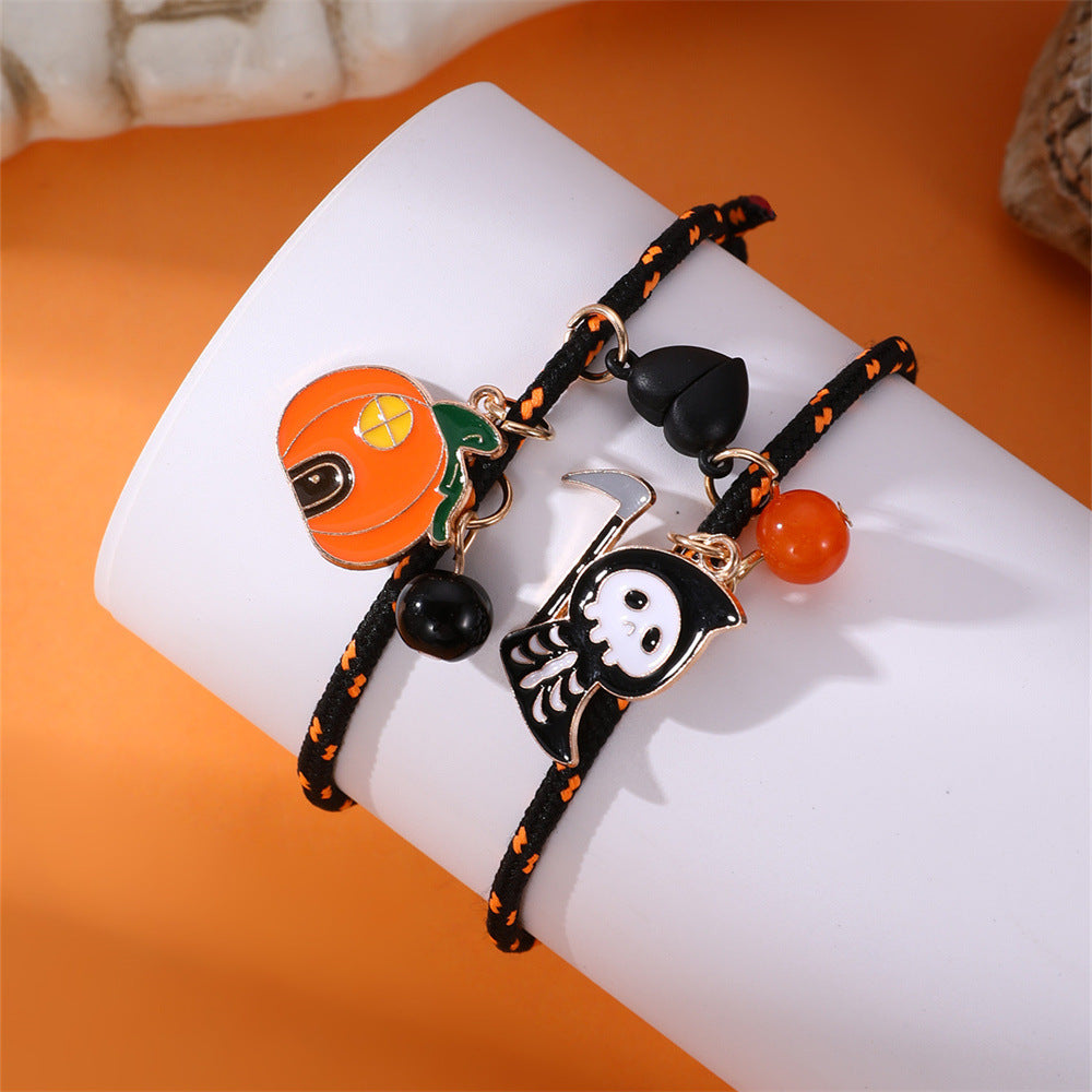 Halloween Bracelet Halloween Pumpkin Ghost Love Magnetic Couple Rope