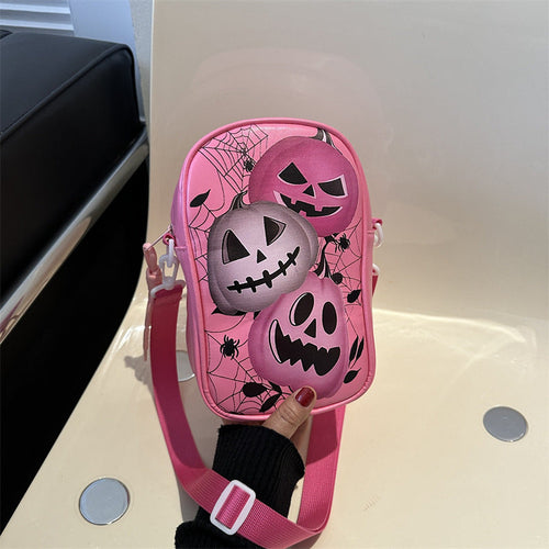 Halloween Graffiti Phone Bag Girls Funny Cartoon Pumpkin Ghost Bat