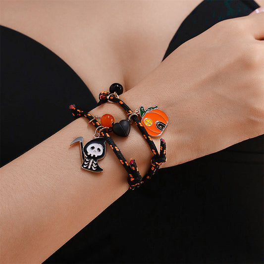 Halloween Bracelet Halloween Pumpkin Ghost Love Magnetic Couple Rope