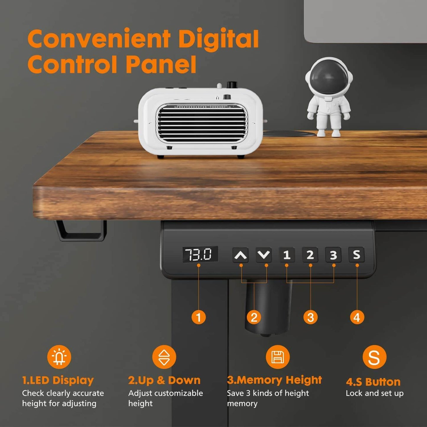 Electric Height Adjustable Standing Desk,Sit to Stand Ergonomic