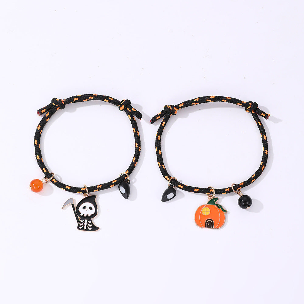Halloween Bracelet Halloween Pumpkin Ghost Love Magnetic Couple Rope