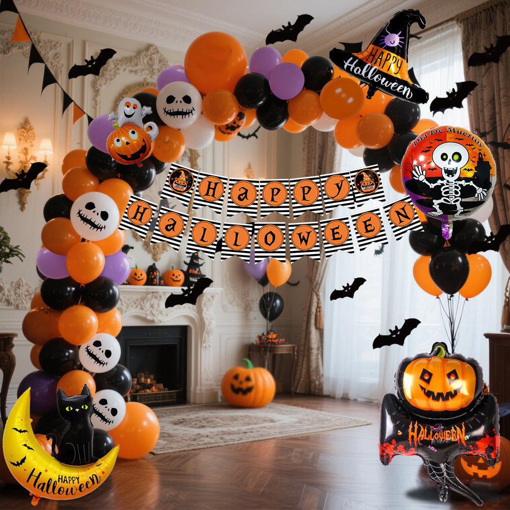 Halloween Hanging Flag Balloon Set Party Decoration Supplies