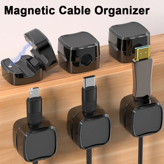 Magnetic Cable Clip Under Desk Cable Management Adjustable Cord Holder