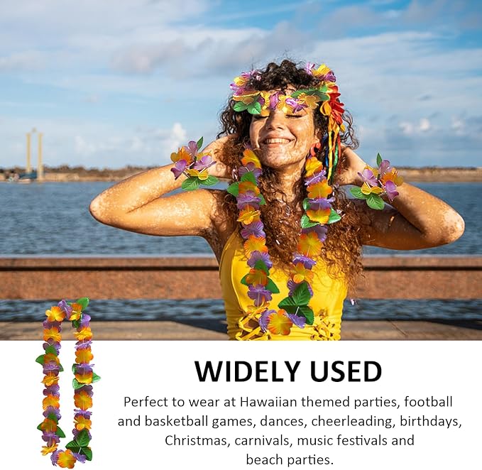 1-Piece Hawaiian Lei Set – Tropical Party Accessories | Incl Flower