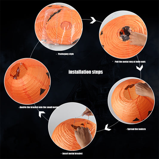 40cm Halloween Paper Pumpkin Hanging Lantern