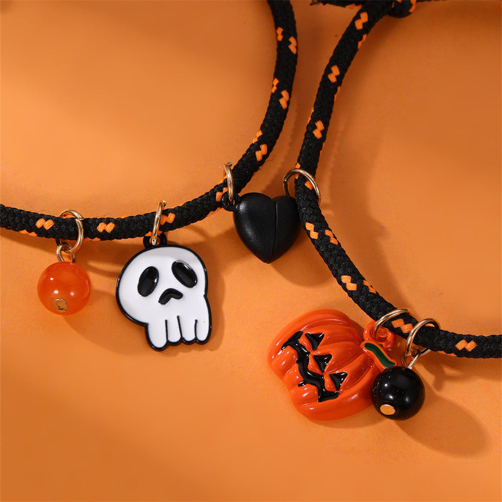 Halloween Bracelet Halloween Pumpkin Ghost Love Magnetic Couple Rope