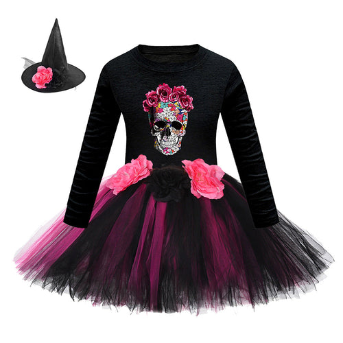 Arrival Girls’ Halloween Costume: Long Sleeves Cartoon Printed Witches