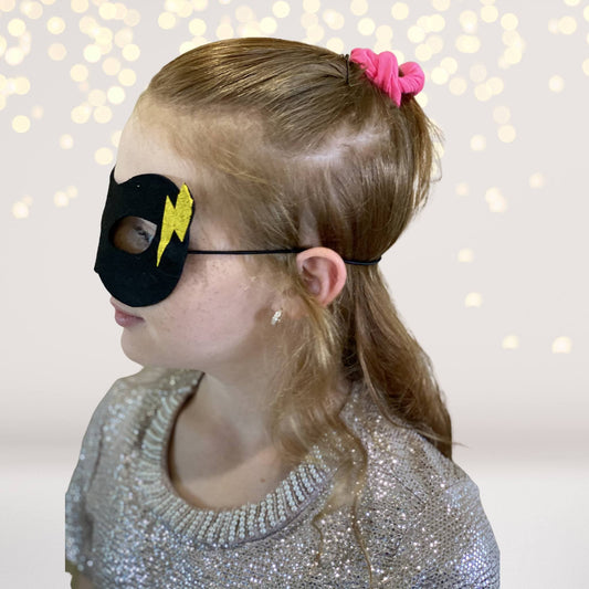 SUPER Hero Felt Costume Mask, Lightning Bolt Costume Mask